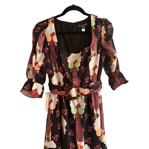 ModCloth Hutch Women's Let's Go Boho Square Neck Belted Maxi Dress Size 4 NWT - Picture 4 of 9